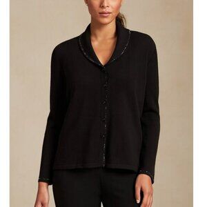 St John Knit Embellished Jacket Black